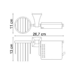 Держатель для освежителя и туалетной бумаги WasserKRAFT Wern K-2559 купить в интернет-магазине сантехники Sanbest