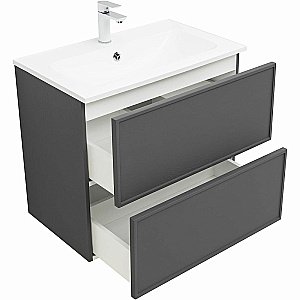 Тумба с раковиной Aquanet Арт 75 329064 ясень графит для ванной в интернет-магазине Sanbest