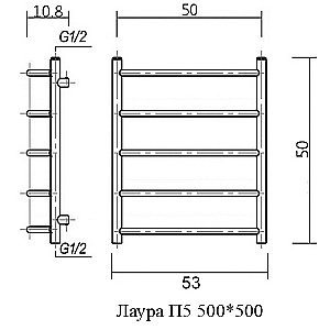 Полотенцесушитель водяной Domoterm Лаура П5 500x500 хром купить в интернет-магазине сантехники Sanbest