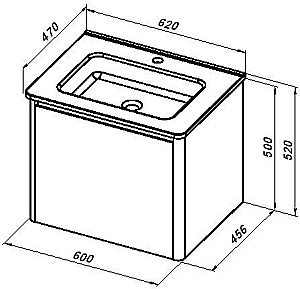 Тумба с раковиной Allen Brau Gravity 60 1.370012.AM антрацит матовый для ванной в интернет-магазине Sanbest