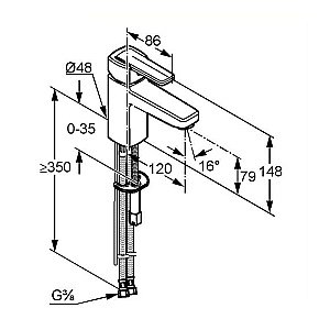 Смеситель для раковины Kludi Q-beo 500260575 купить в интернет-магазине сантехники Sanbest