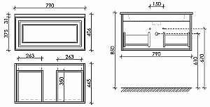 Тумба с раковиной Sancos Very VR80CE+CN7012MH Beige Soft/раковина антрацит матовый для ванной в интернет-магазине Sanbest