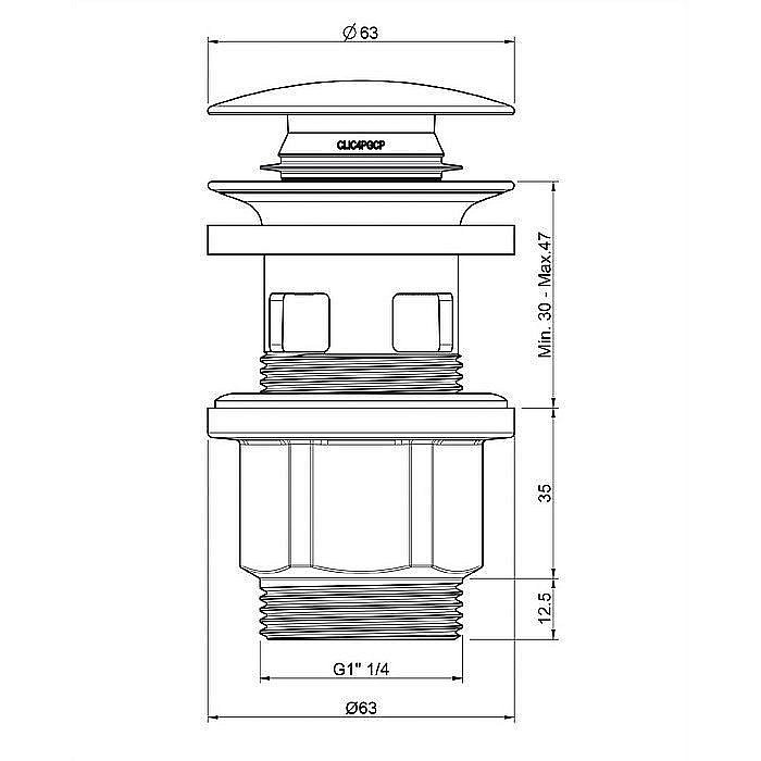 Донный клапан click-clack OMNIRES A64IN купить в интернет-магазине сантехники Sanbest