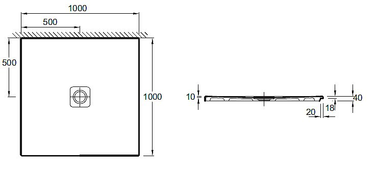 Душевой поддон Jacob Delafon REPLAY N141K-220 100x100 белый купить в интернет-магазине Sanbest
