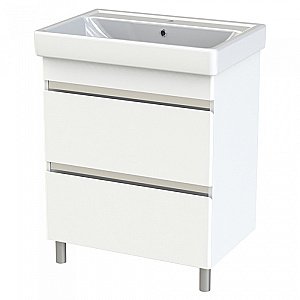 Тумба с раковиной Orange TOPLINE-Lyon TLNF70+RA белая глянец для ванной в интернет-магазине Sanbest