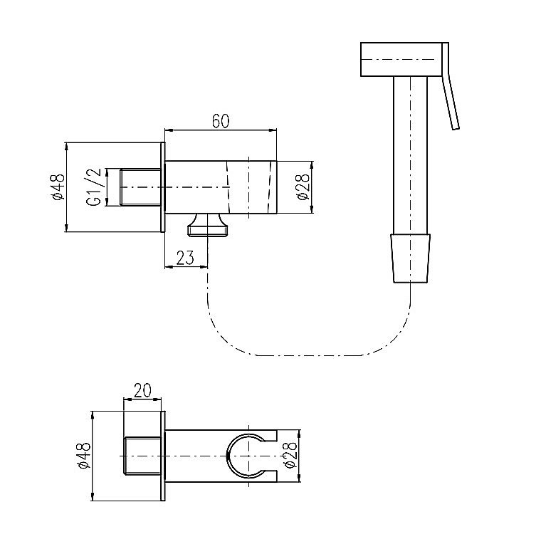 Гигенический душ Rav-Slezak SK6705-1 (SK0054/1) хром купить в интернет-магазине сантехники Sanbest
