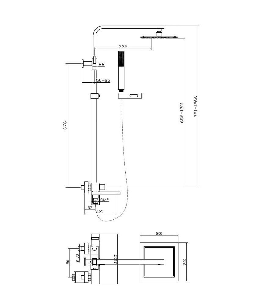 Душевая система Agger Great A2893311 хром с декором купить в интернет-магазине сантехники Sanbest
