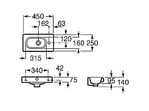 Раковина Roca Meridian 45 327248000 белая купить в интернет-магазине Sanbest