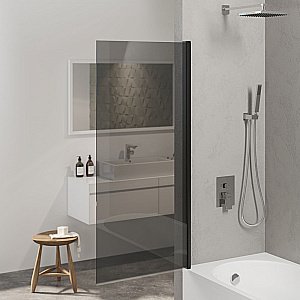 Шторка для ванны Berges RIVER S Black 900 065017 тонированное стекло купить в интернет-магазине Sanbest