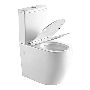 Унитаз напольный Azario Luma AZ-1253ST белый, безободковый, с бачком, с крышкой микролифт, слив торнадо купить в интернет-магазине Sanbest