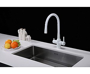 Смеситель для кухни Paulmark Salix Sa213419-WH белый матовый купить в интернет-магазине сантехники Sanbest