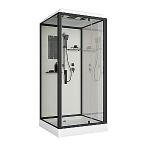 Душевая кабина Niagara Standart ST100/15Q/BL 100х100 профиль черный матовый/стекло прозрачное купить в интернет-магазине Sanbest