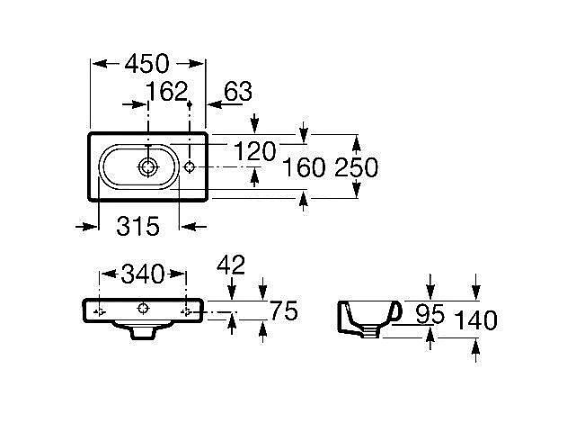 Раковина Roca Meridian 45 327248000 белая купить в интернет-магазине Sanbest