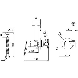 Гигиенический душ Aquatek Вега AQ1019CR хром купить в интернет-магазине сантехники Sanbest
