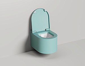 Унитаз подвесной Salini Gemelli 240121KM из искусственного камня S-Stone, безободковый, с крышкой микролифт, белый матовый купить в интернет-магазине Sanbest