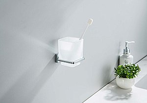 Стакан Aquatek Либра AQ4304CR стекло матовое/хром купить в интернет-магазине сантехники Sanbest