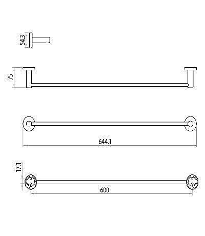 Полотенцедержатель Lemark Atlantiss LM3238C купить в интернет-магазине сантехники Sanbest