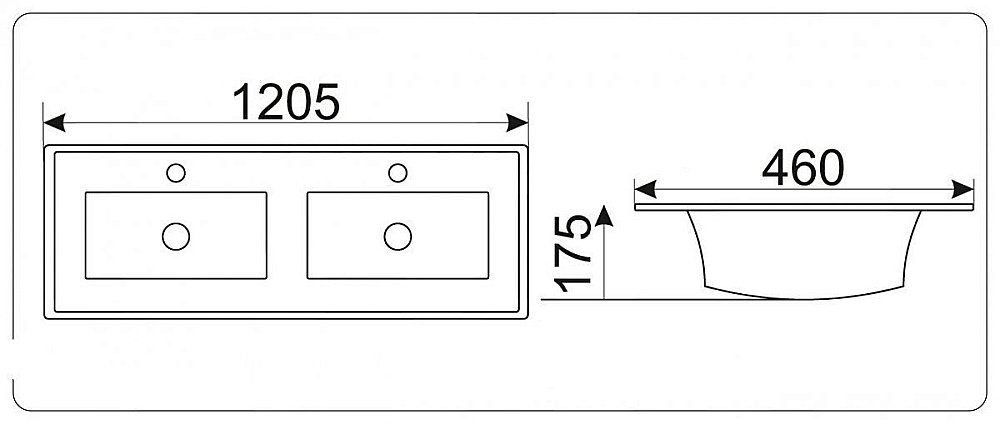 Раковина Ceramalux N 120,5 YJ809-120 белая купить в интернет-магазине Sanbest