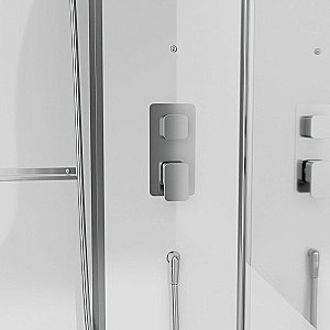 Душевая кабина Black&White Galaxy G8891 100х100 889100 стекло прозрачное/прфиль хром купить в интернет-магазине Sanbest