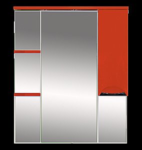 Зеркало со шкафом Misty Жасмин 85 красная эмаль в ванную от интернет-магазине сантехники Sanbest