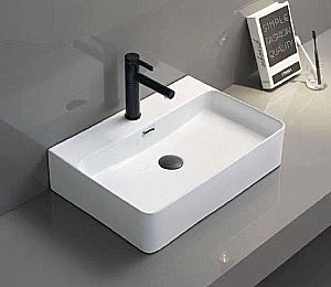 Раковина накладная Ceramalux N 60,5 D1338 белая купить в интернет-магазине Sanbest