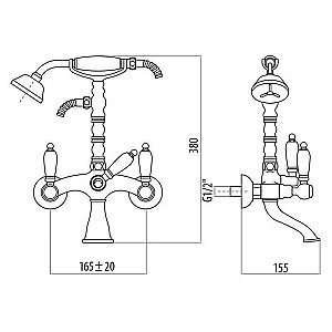 Смеситель для ванны Gattoni Vivaldi Lever 1300113D0.GRoro золото купить в интернет-магазине сантехники Sanbest