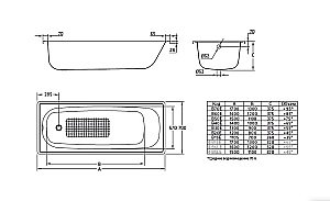 Стальная ванна BLB Europa 120x70 B20E купить в интернет-магазине Sanbest