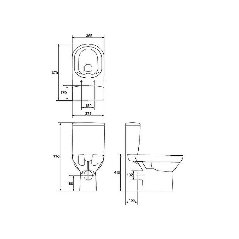 Унитаз Cersanit City Clean On 010/011 с бачком, безободковый купить в интернет-магазине Sanbest