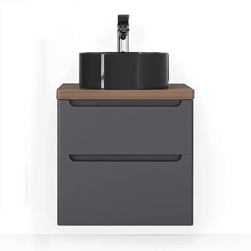 Тумба с раковиной Jorno Wood 60 серая для ванной в интернет-магазине Sanbest