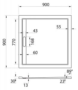 Душевой поддон Cezares TRAY AS-A 90x90 белый купить в интернет-магазине Sanbest