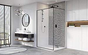 Душевое ограждение Radaway Modo X Black II Frame 160 389164-54-56 стекло прозрачное/профиль черный матовый купить в интернет-магазине Sanbest