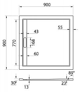 Душевой поддон Cezares TRAY AS-A 90x90 белый купить в интернет-магазине Sanbest