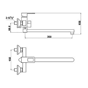 Смеситель для ванны Timo Sahara 2205Y-CR купить в интернет-магазине сантехники Sanbest