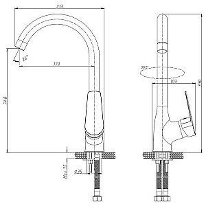Смеситель для кухни Rossinka S35-23 купить в интернет-магазине сантехники Sanbest