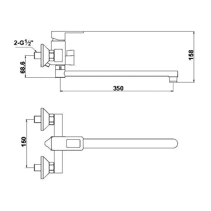 Смеситель для ванны Timo Sahara 2205Y-CR купить в интернет-магазине сантехники Sanbest