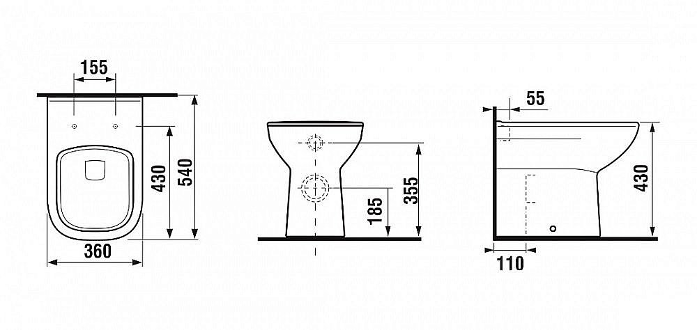 Унитаз приставной Jika DEEP by 8.2161.5.000.000.1 белый купить в интернет-магазине Sanbest