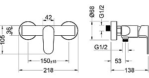 Смеситель для душа Aquatek Оберон AQ1260MB черный матовый купить в интернет-магазине сантехники Sanbest