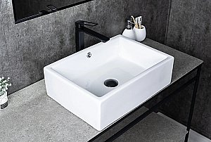Раковина накладная Gid Geometrico 51 N9129 51125 белая купить в интернет-магазине Sanbest