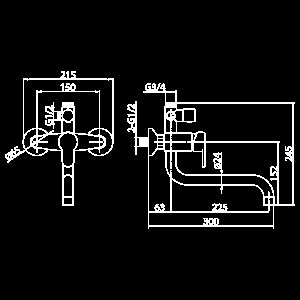 Душевая система Elghansa 2308883-2C (Set-34) хром купить в интернет-магазине сантехники Sanbest