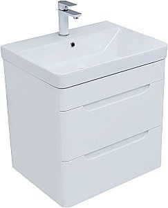 Тумба с раковиной Aquanet София 288905 60 белый глянец для ванной в интернет-магазине Sanbest