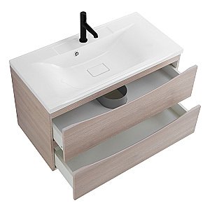 Тумба с раковиной Belbagno MARINO 90 2C-SO/BB900/450-LV-MR-PR Rovere Grigio для ванной в интернет-магазине Sanbest