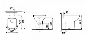 Унитаз приставной Jika DEEP by 8.2161.5.000.000.1 белый купить в интернет-магазине Sanbest