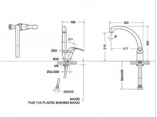 Смеситель для кухни BRAVAT Fit F7135188CP-1-RUS купить в интернет-магазине сантехники Sanbest