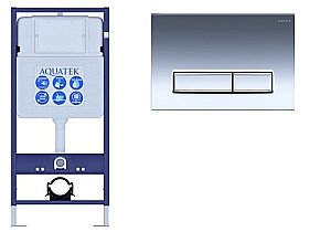 Инсталляция для унитаза Aquatek Standart INS-0000012 с кнопкой KDI-0000023 Хром купить в интернет-магазине сантехники Sanbest