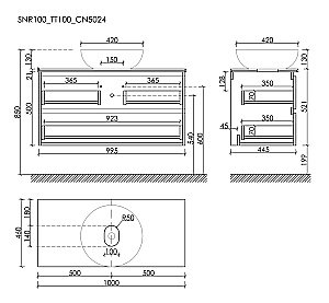 Тумба с раковиной Sancos SNOB R 100 со столешницей, белая матовый для ванной в интернет-магазине Sanbest