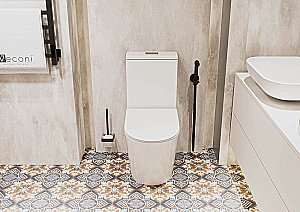 Унитаз напольный Veconi Telle VTE-64T белый, безободковый, с крышкой микролифт, с бачком, слив торнадо купить в интернет-магазине Sanbest