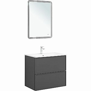 Тумба с раковиной Aquanet Арт 75 329064 ясень графит для ванной в интернет-магазине Sanbest