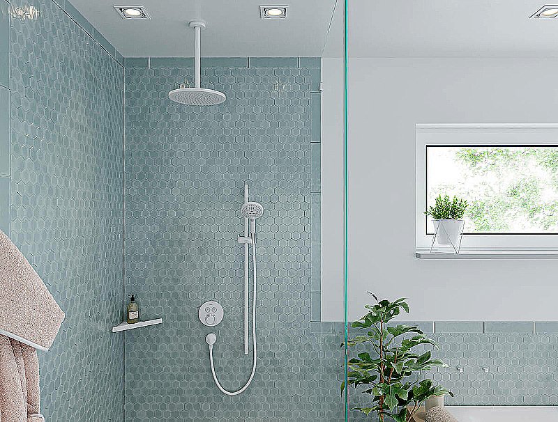 Полка Hansgrohe AddStoris 41741700 белая матовая купить в интернет-магазине сантехники Sanbest