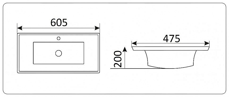 Раковина Ceramalux N 60,5 NYJ851-60 белая купить в интернет-магазине Sanbest