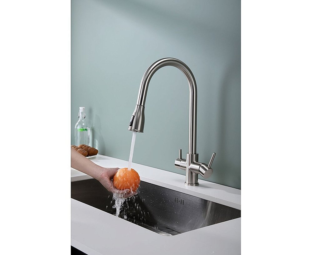 Смеситель для кухни Paulmark Lange La214212-BS брашированная сталь купить в интернет-магазине сантехники Sanbest